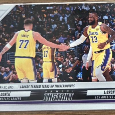 2024-25 Panini Instant #386 – Luka Dončić & LeBron James – Limited /875