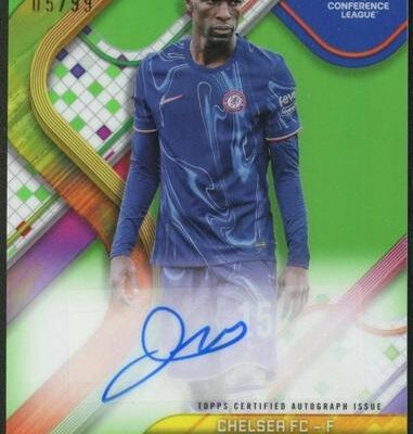 Nicolas Jackson [Neon Green Refractor] #BA-NJ | 2024 Topps Finest UEFA Autograph
