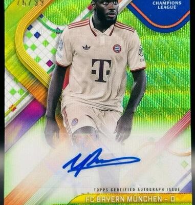 Dayot Upamecano [Neon Green Wave Refractor] #BA-UP | 2024 Topps Finest UEFA Autograph
