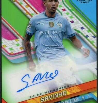 Savinho [Neon Green Refractor] #BA-SA | 2024 Topps Finest UEFA Autograph